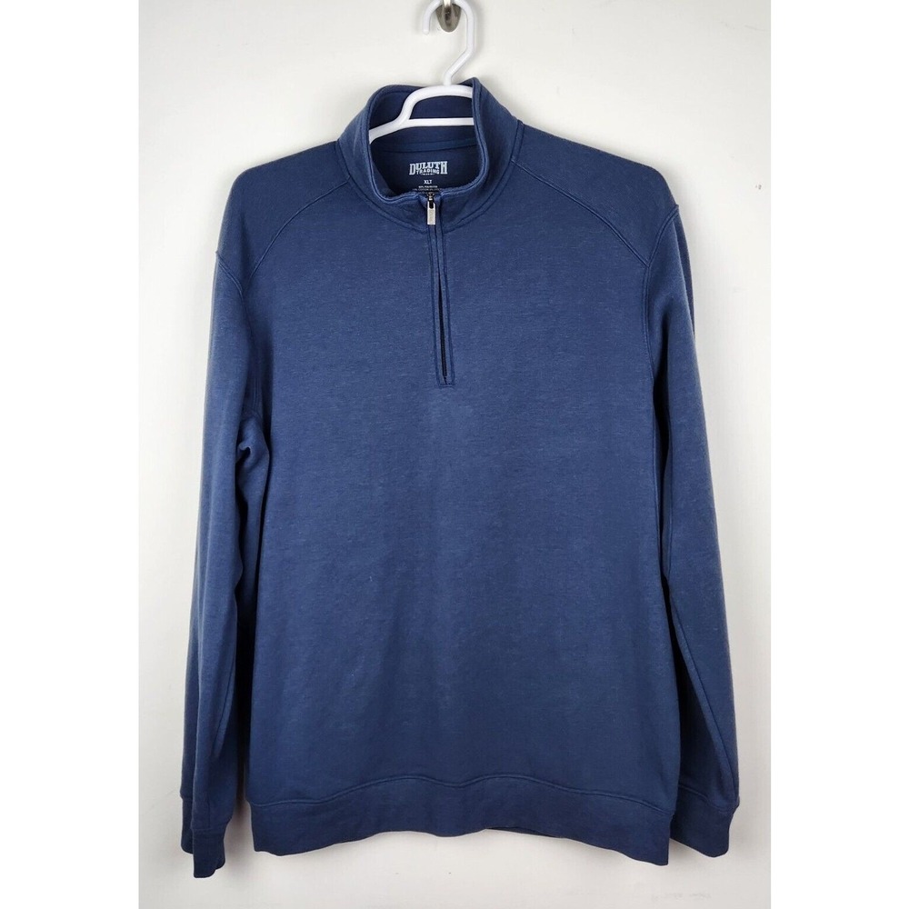 Duluth‎ Trading Men's 1/4 Zip Mock Neck Sweatshirt Size XLT Navy Blue Outdoor